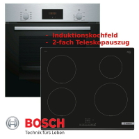 Herdset Bosch Autark HBF134YS + PUE63RBB5E Einbaubackofen mit Induktionkochfeld
