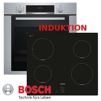 Bosch Herdset HBA3140S0 +  PUG611AA5E Autark Einbaubackofen mit Induktionkochfeld