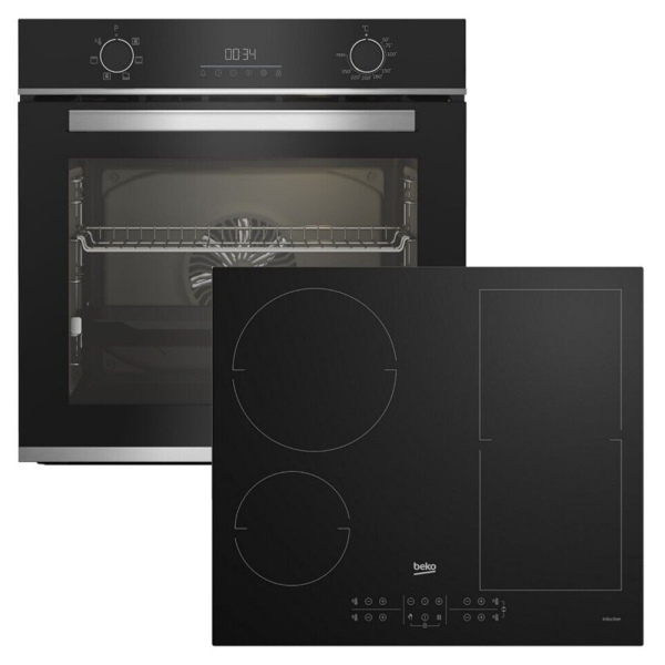 Beko Herdset BBIE17301BD  Autark Einbaubackofen mit Induktionkochfeld Schwarz
