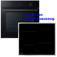 Samsung Herdset NV68A1145CK Autark Einbaubackofen mit Induktionkochfeld