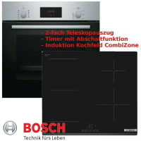 Bosch Herdset HBF134YS1 Autark Einbaubackofen mit Induktionkochfeld Combi Zone
