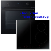 Samsung Herdset NV68A1145CK Autark Schwarz Einbaubackofen...