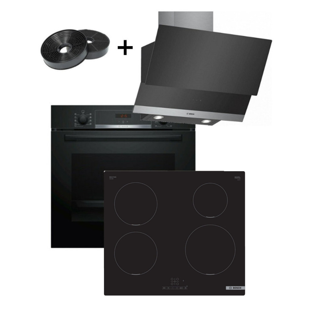 Bosch -Einbau Herdset Induktion -Backofen + Kochfeld + Dunstabzugshau, 1.060,00 €