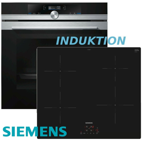 Siemens Herdset Induktion Autark Backofen HB634GBS1 +  EU611BEB5D Kochfeld Induktion