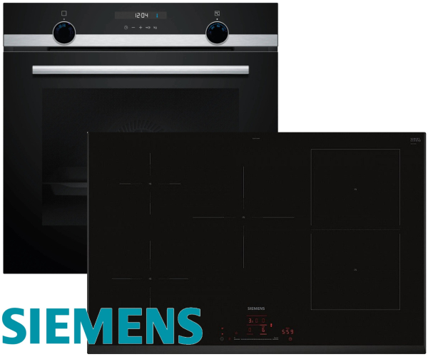 Siemens Herdset HB537GES3 Autark Einbaubackofen mit Induktionkochfeld 80 cm