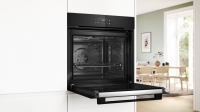 Bosch Herdset HBA571BB Autark Einbaubackofen mit Induktionkochfeld mit Rahmen