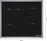 Bosch Herdset HBA571BB Autark Einbaubackofen mit Induktionkochfeld mit Rahmen