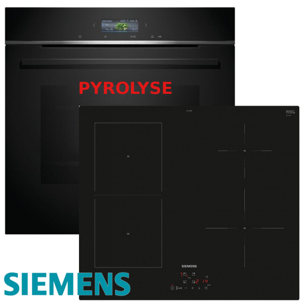 Siemens Herdset HB774G1B1 Autark Einbaubackofen mit  Pyrolyse und Induktionkochfeld