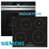 Siemens Herdset HB674GBS1 Autark Einbaubackofen mit  Pyrolyse und Induktionkochfeld