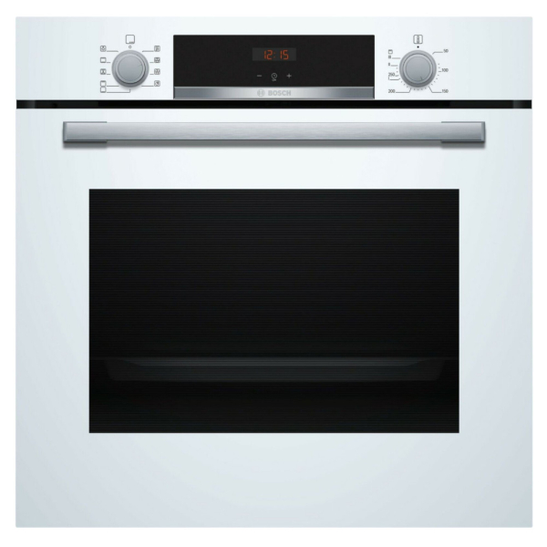 Bosch HBA534BW3, Einbau Backofen Autark, Weiß, 71L, 3D-Luftzirkulation, EcoClean