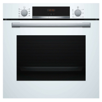 Bosch HBA534BW3, Einbau Backofen Autark, Weiß, 71L, 3D-Luftzirkulation, EcoClean