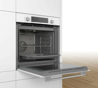 Bosch HBA534BW3, Einbau Backofen Autark, Weiß, 71L, 3D-Luftzirkulation, EcoClean