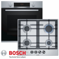 Bosch Gas Herdset Autark Elektro Backofen HBA534ES3 + Gas...