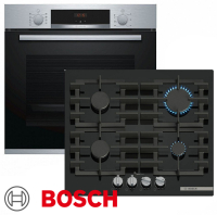 Bosch Gas Herdset Autark Elektro Backofen + Gas Kochfeld...