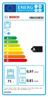 Bosch Gas Herdset Autark Elektro Backofen HBA534ES3 + Gas Kochfeld Edelstahl 75cm