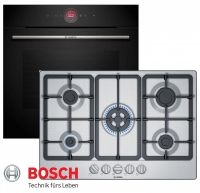 Bosch Gas Herdset Autark Elektro Backofen HB734G1B1 + Gas...