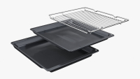 Bosch Gas Herdset Autark Elektro Backofen HBG7341B1 + Gas Kochfeld gehärtetes Glas 91,5 cm