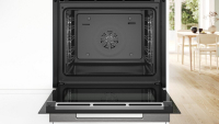 Bosch Gas Herdset Autark Elektro Backofen HBG7341B1 + Gas Kochfeld gehärtetes Glas 91,5 cm