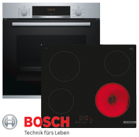 Bosch Herdset Autark Elektrobackofen HBA534ES3 + Kochfeld...