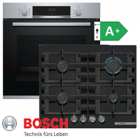 Bosch Gas Herdset Autark Elektro Backofen HBA534ES3 + GAS...