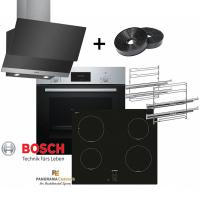 Bosch Herdset Induktion Autark -Backofen + Kochfeld + Dunstabzugshaube + Filter