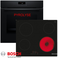 Bosch Herdset Autark Pyrolyse Backofen HBA571BB4 +...