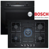 Bosch Gas Herdset Autark Elektro Backofen HBA534EB + Gas...